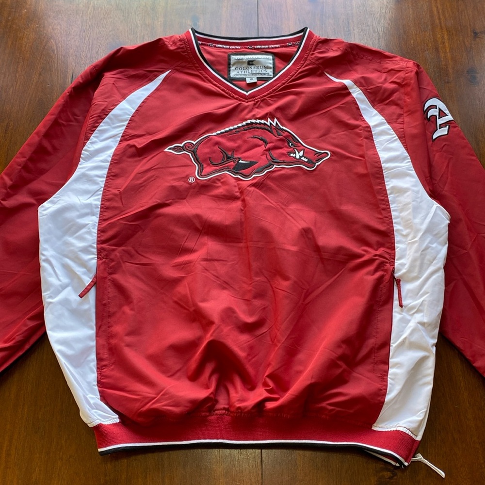 Arkansas Razorbacks Pullover Jacket Size XL